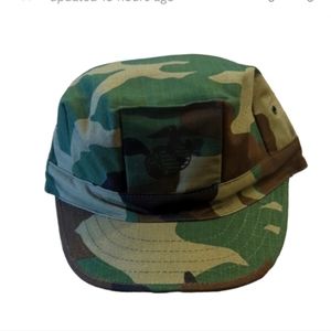 8 Point Cover Woodland Camouflage with Ink Stamped EGA Emblem